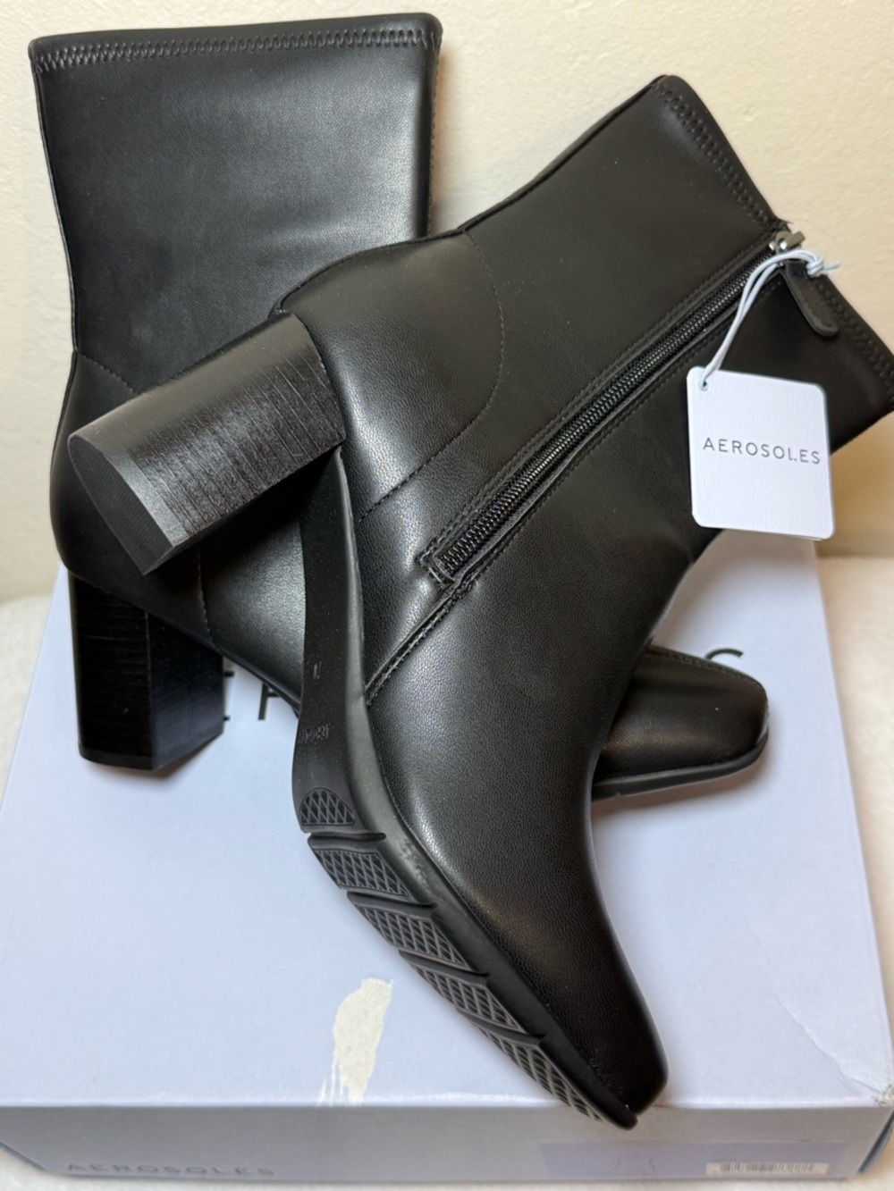 Aerosoles “Miley” Black Block Heel Ankle Boots - Size 7W - NWT in box - Picture 9 of 10